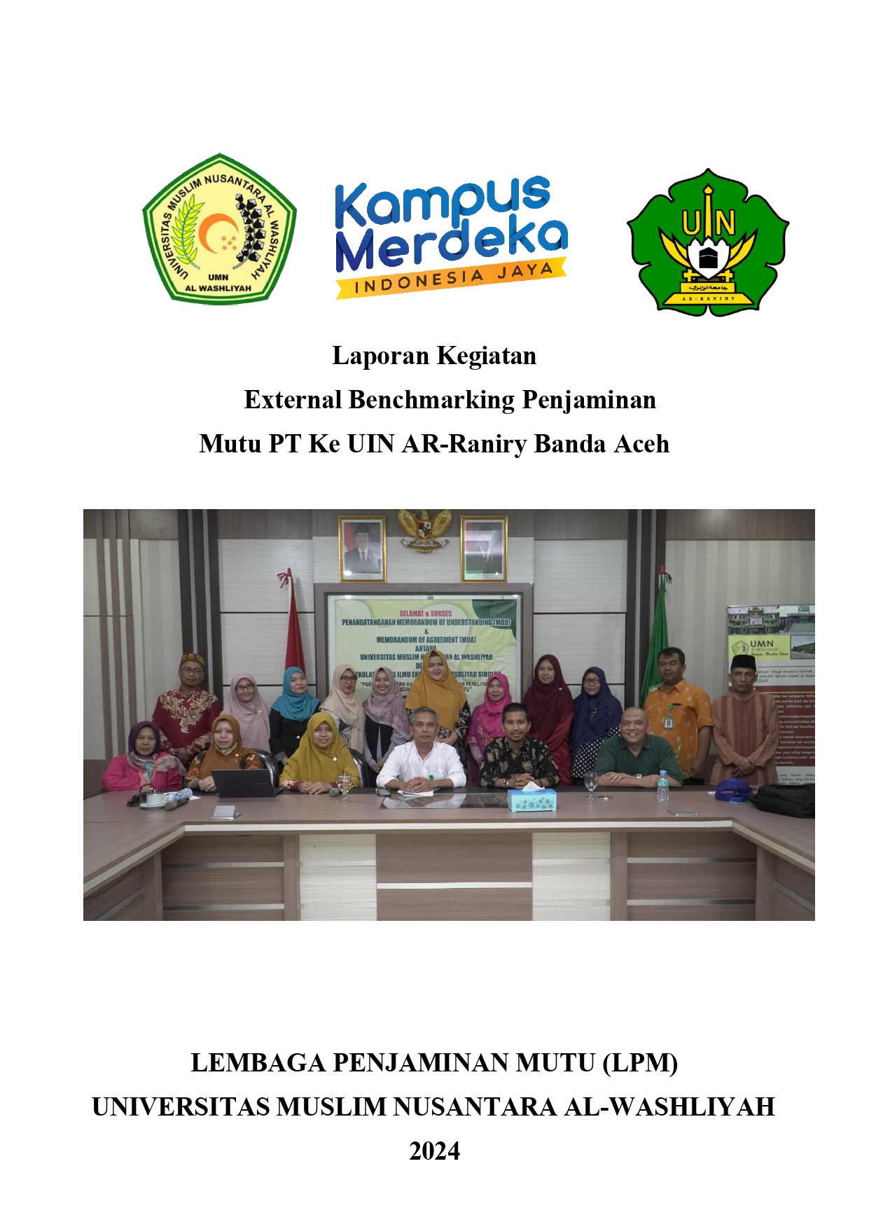 Laporan Kegiatan External Bencmarking UNI AR Raniry Cover